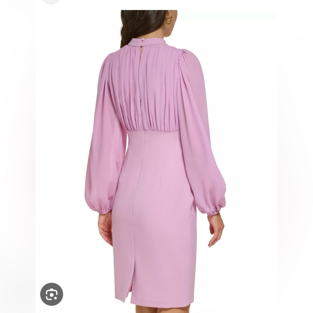 Vince Camuto Purple Chiffon long sleeve dress
